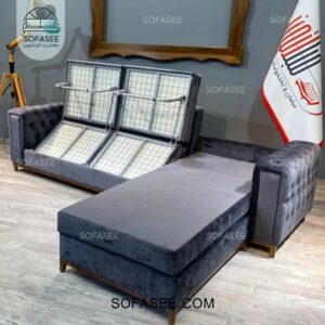 کاناپه تختشو طرح ال باکس دار