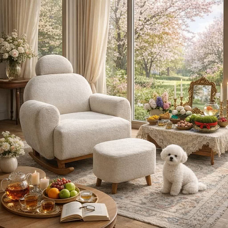 sandali-rak-minimal صندلی راک چوبی گهواره ای مدل نیلی - Image 1