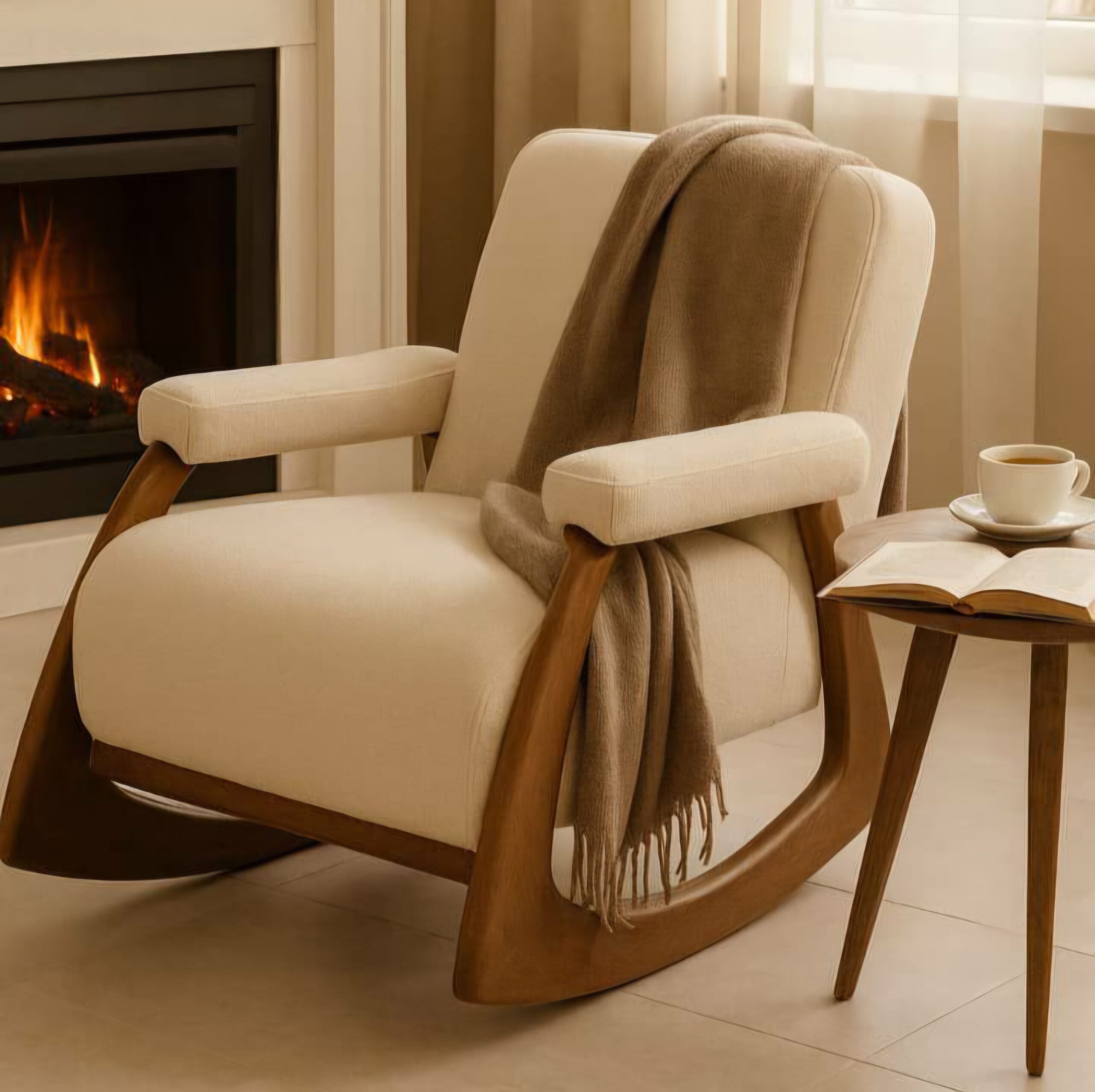 sandali-rack-chair صندلی راک چوبی گهواره ای مدل شیدا - Image 1